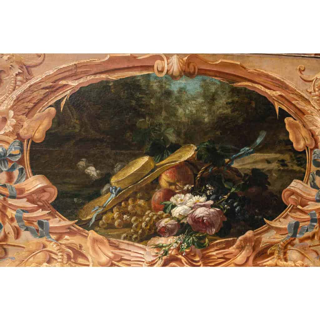 Alphonse Carrière (1808-1881) - Décor de boiserie composé de six Natures Mortes aux oiseaux Vers 1850-1860 