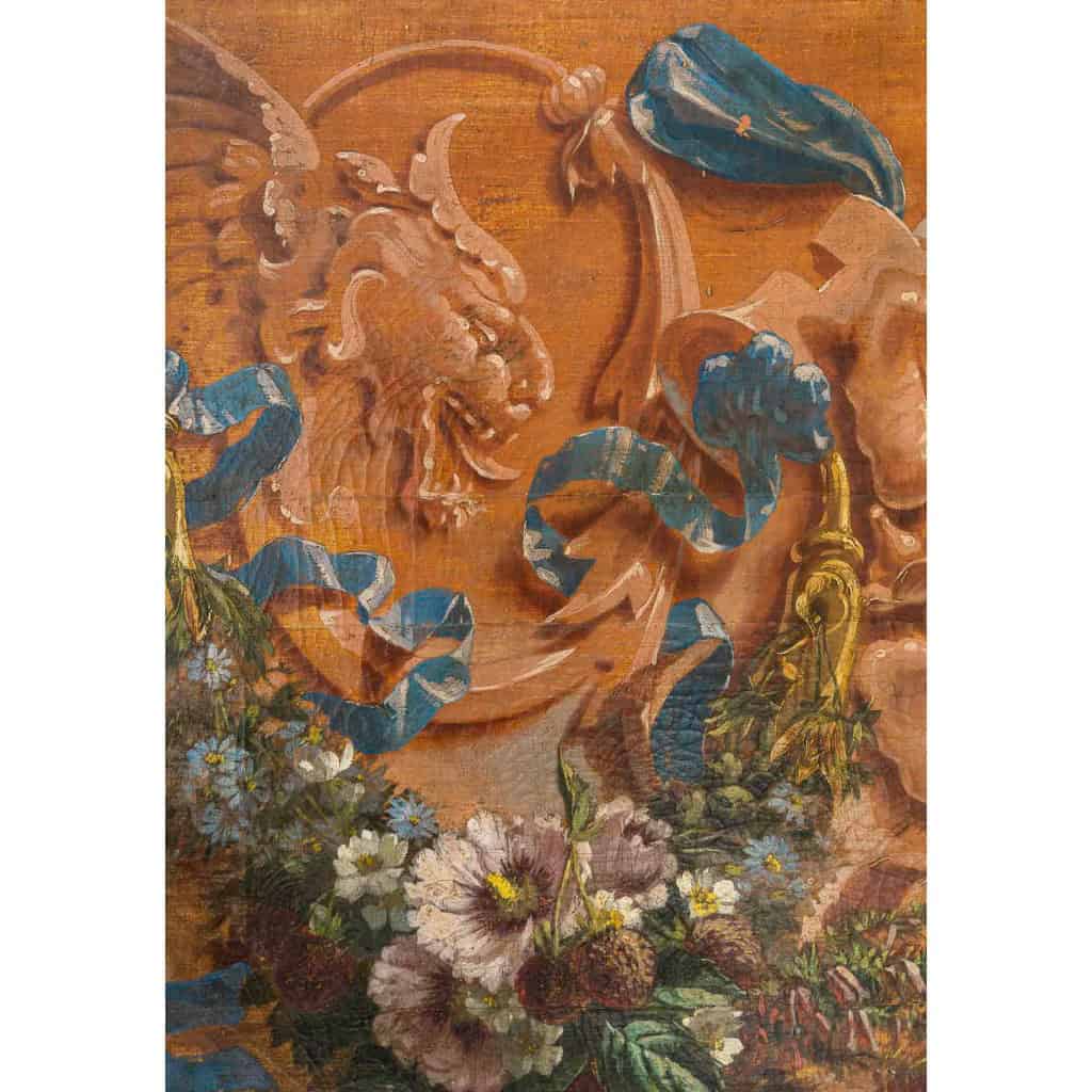 Alphonse Carrière (1808-1881) - Décor de boiserie composé de six Natures Mortes aux oiseaux Vers 1850-1860 