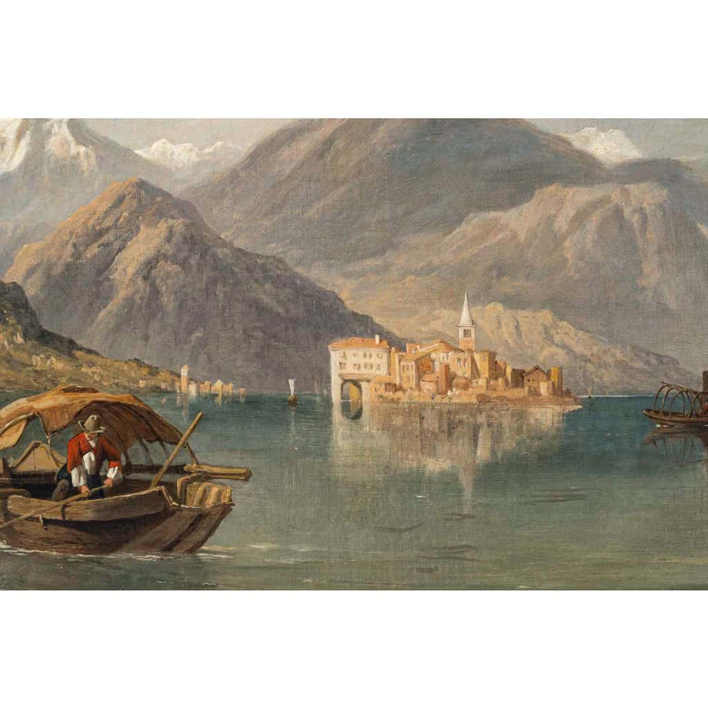 Georges Clarkson Stanfield Vue du Lac Majeur huile sur toile vers 1865-1870 