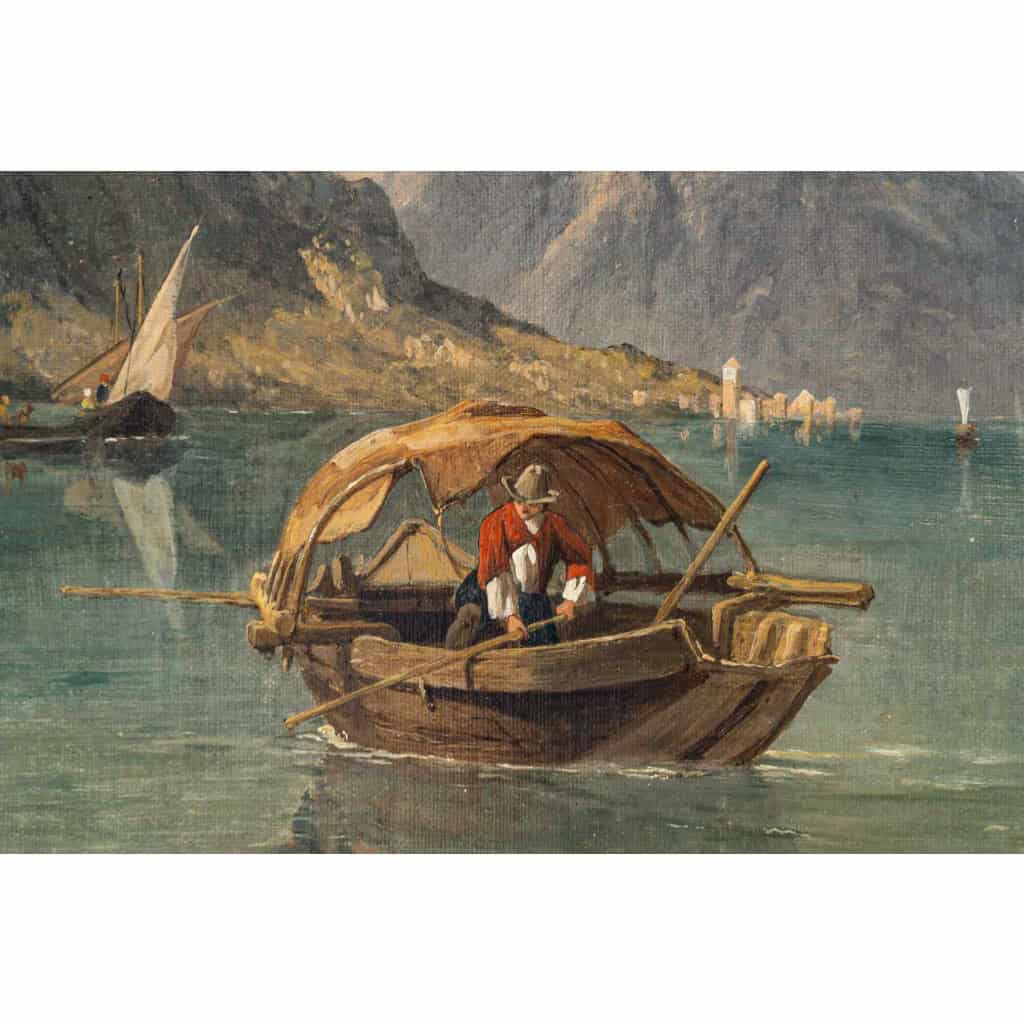 Georges Clarkson Stanfield Vue du Lac Majeur huile sur toile vers 1865-1870 