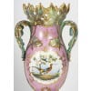 Paire de vases roses et verts de Paris 