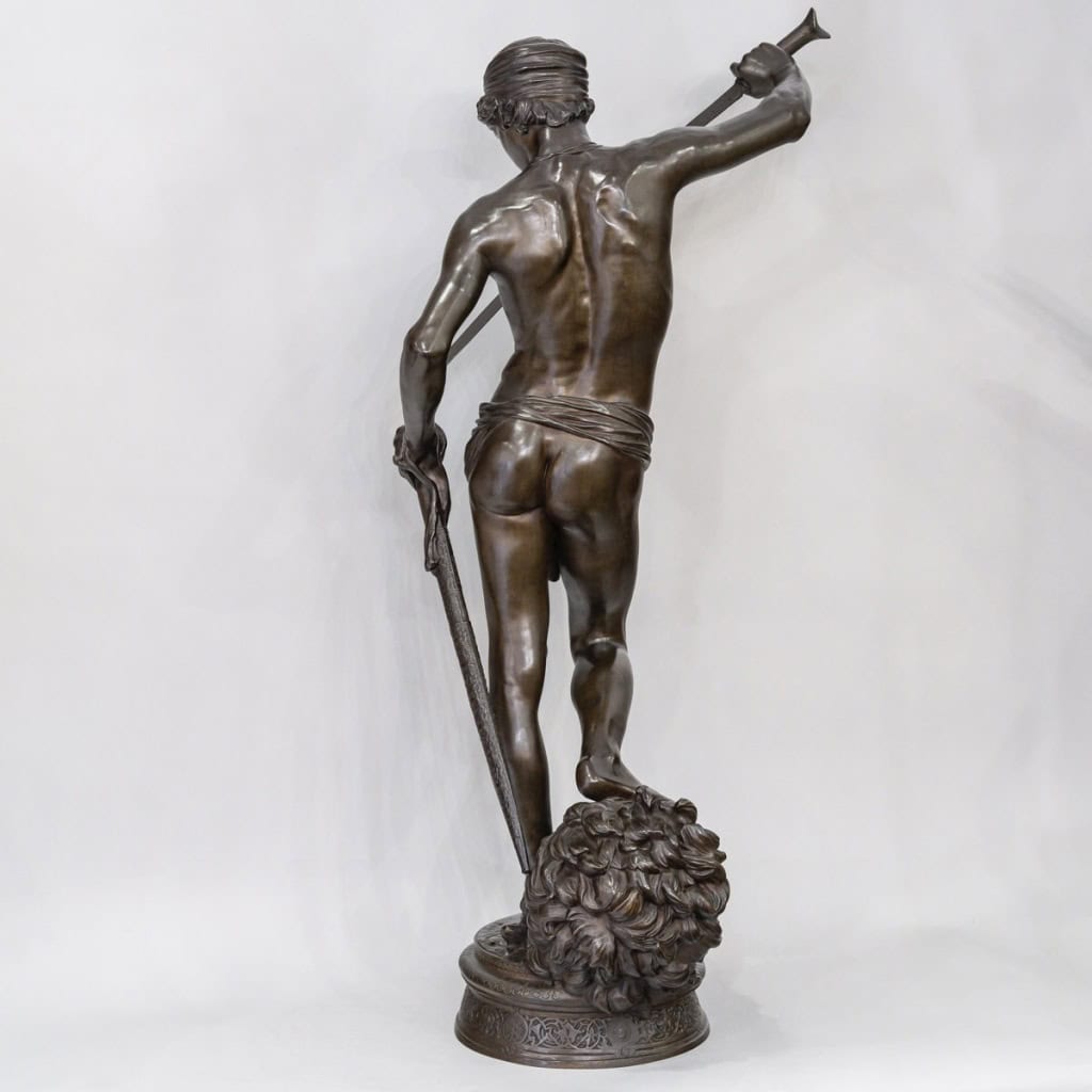 Sculpture - David Vainqueur De Goliath , Marius - Jean - Antonin Mercié (1845-1916) - Bronze 