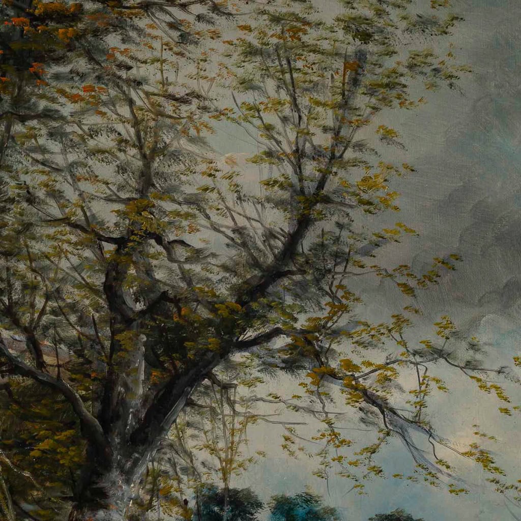 Jules Dupré (1811-1889) Promenade en Foret huile sur toile école de Barbizon vers 1870 