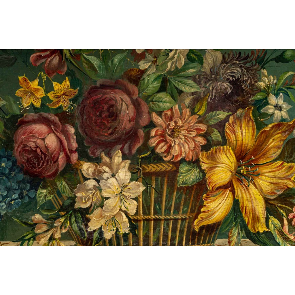 Bouquet de Fleurs sur un Entablement en Pierre huile sur panneau vers vers 1880-1890 