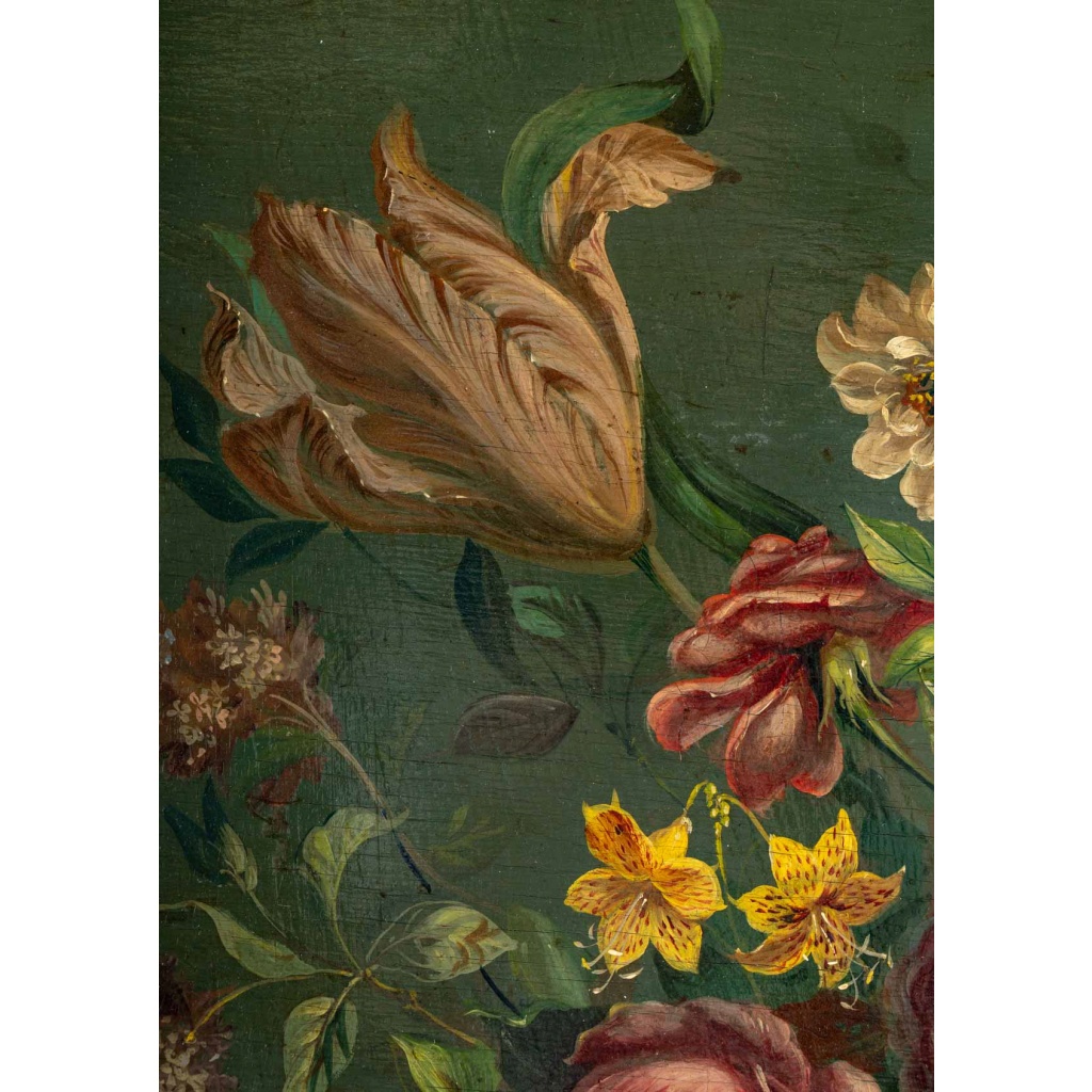 Bouquet de Fleurs sur un Entablement en Pierre huile sur panneau vers vers 1880-1890 