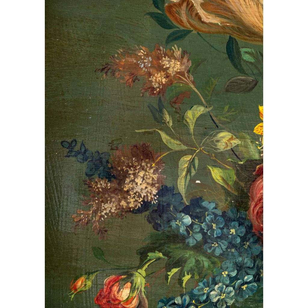 Bouquet de Fleurs sur un Entablement en Pierre huile sur panneau vers vers 1880-1890 