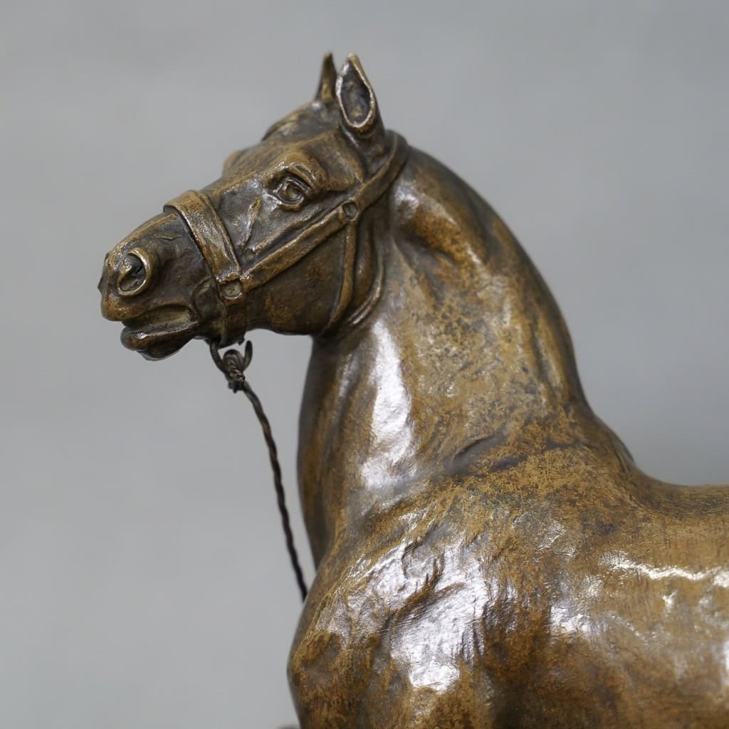 Sculpture - Cheval Percheron , René Maxime Choquet (1872-1958) - Bronze 