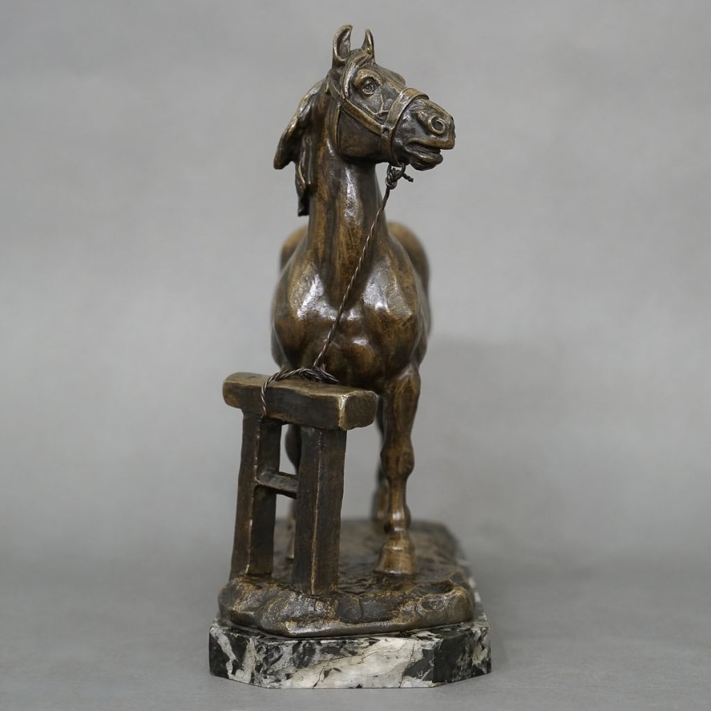 Sculpture - Cheval Percheron , René Maxime Choquet (1872-1958) - Bronze 