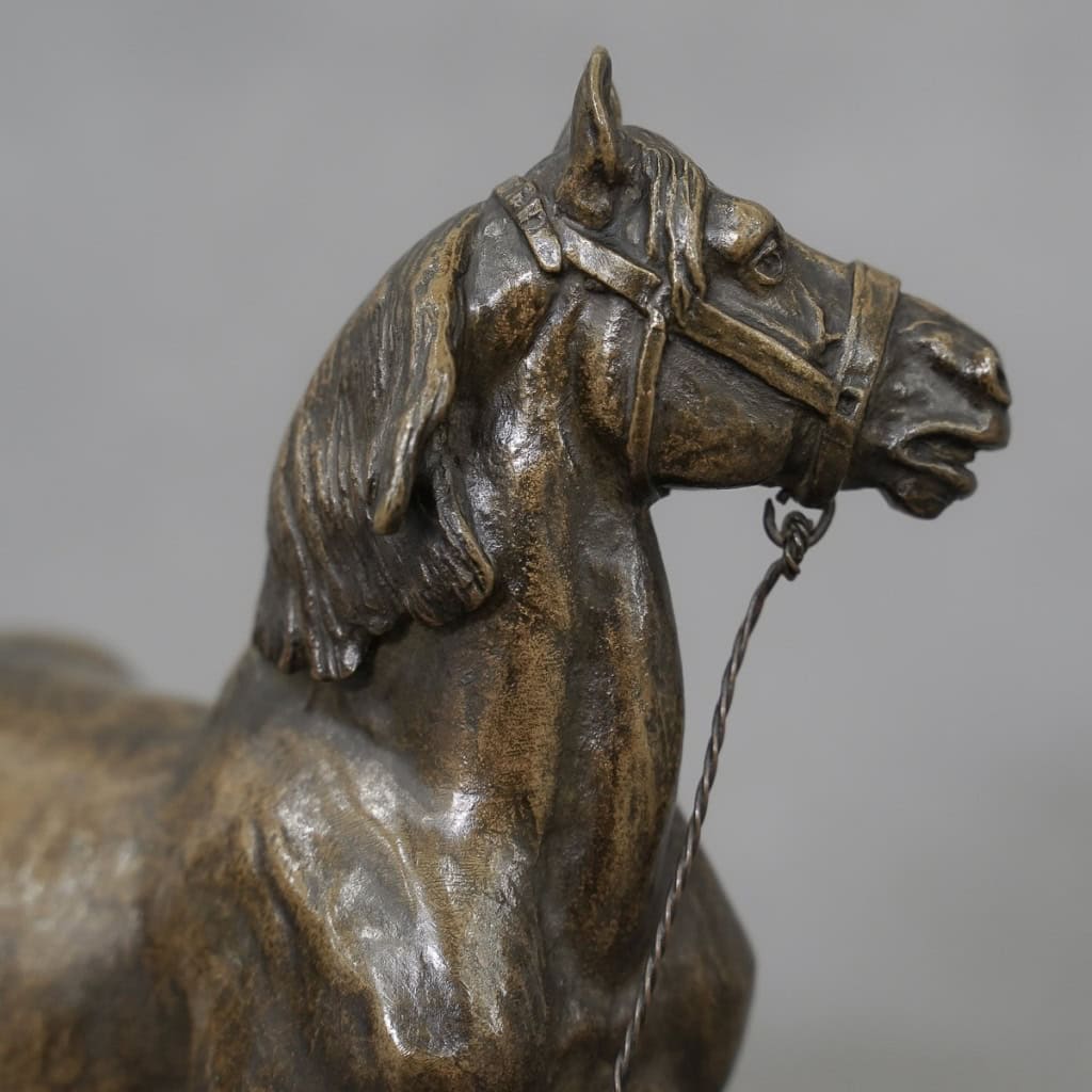 Sculpture - Cheval Percheron , René Maxime Choquet (1872-1958) - Bronze 