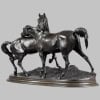 Sculpture - Groupe De Chevaux Arabes "Accolade" , Pierre-Jules Mêne (1810-1879) ​​​​​​​- Bronze 