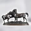 Sculpture - Groupe De Chevaux Arabes "Accolade" , Pierre-Jules Mêne (1810-1879) ​​​​​​​- Bronze 