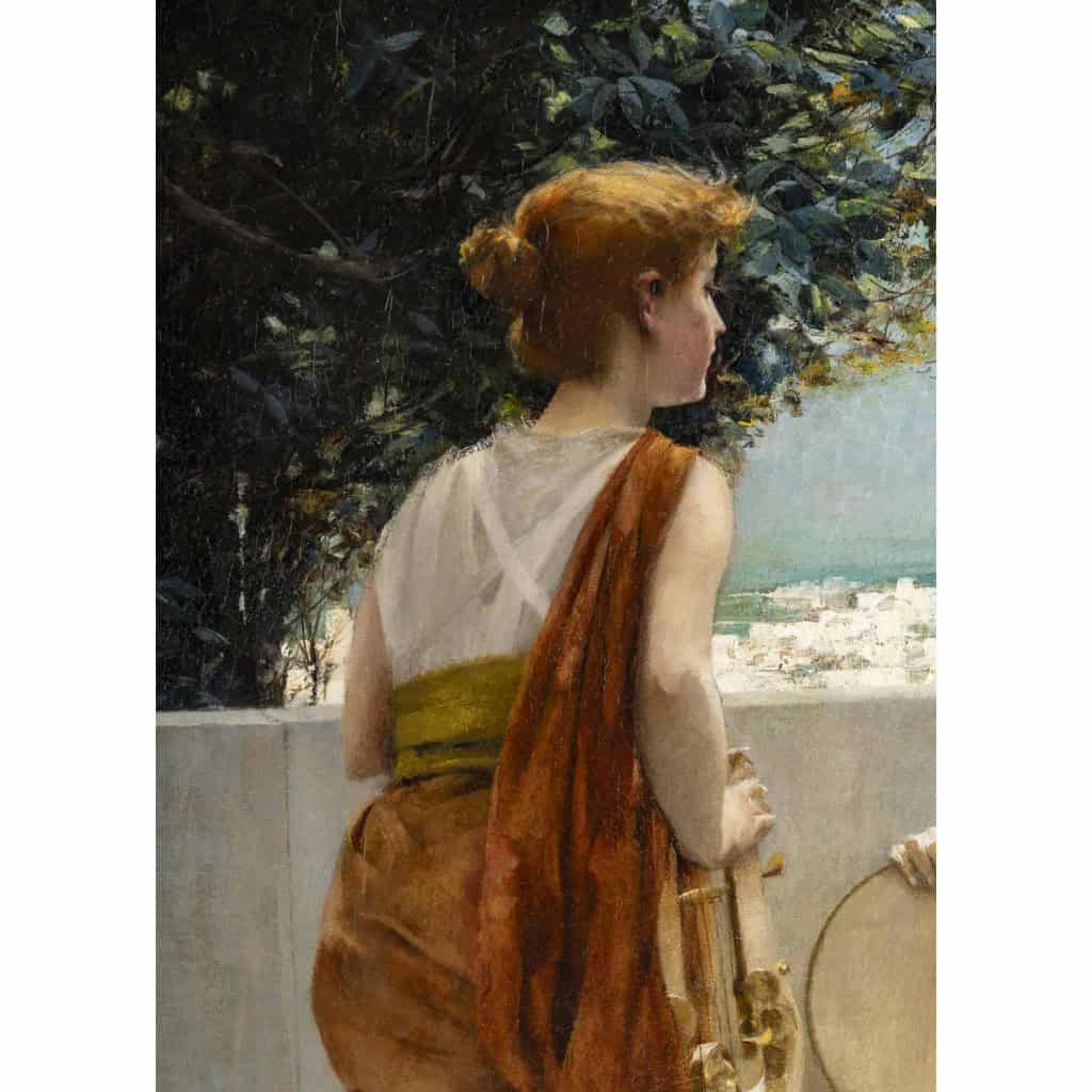 Francis COATES JONES (1857 - 1932) peintre américain - Les musiciennes à Pompei. Francis COATE JONES 1857-1932 musiciennes Pompéi 0