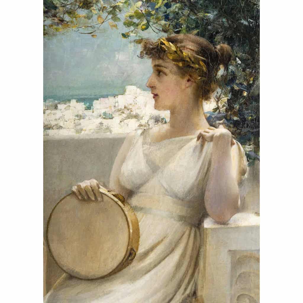 Francis COATES JONES (1857 - 1932) peintre américain - Les musiciennes à Pompei. Francis COATE JONES 1857-1932 musiciennes Pompéi 2