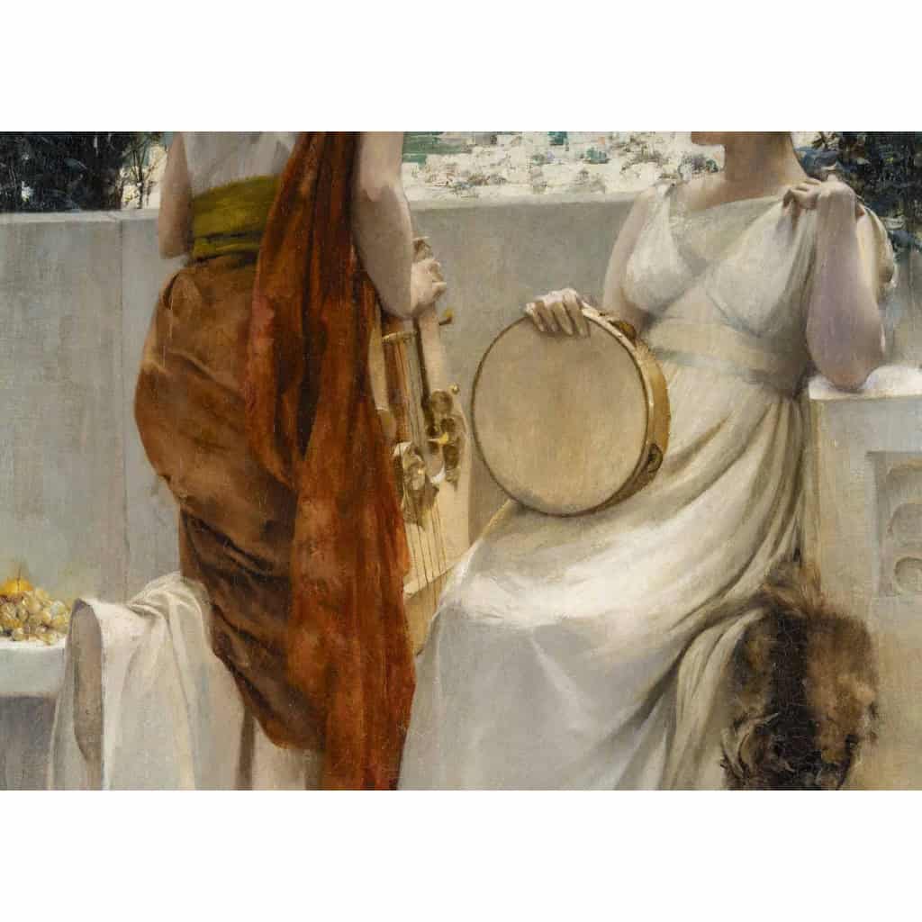 Francis COATES JONES (1857 - 1932) peintre américain - Les musiciennes à Pompei. Francis COATE JONES 1857-1932 musiciennes Pompéi 3