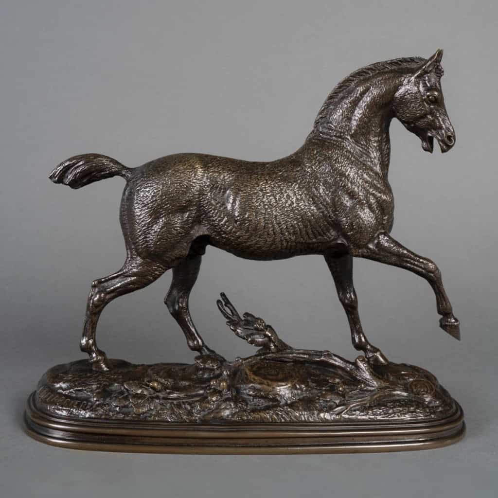 Sculpture - Le Cheval Libre , Paul - Édouard Delabrièrre (1829-1912) - Bronze 