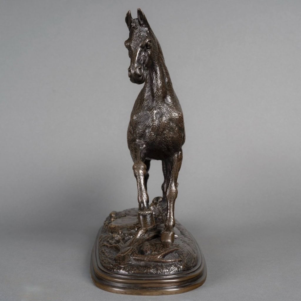 Sculpture - Le Cheval Libre , Paul - Édouard Delabrièrre (1829-1912) - Bronze 