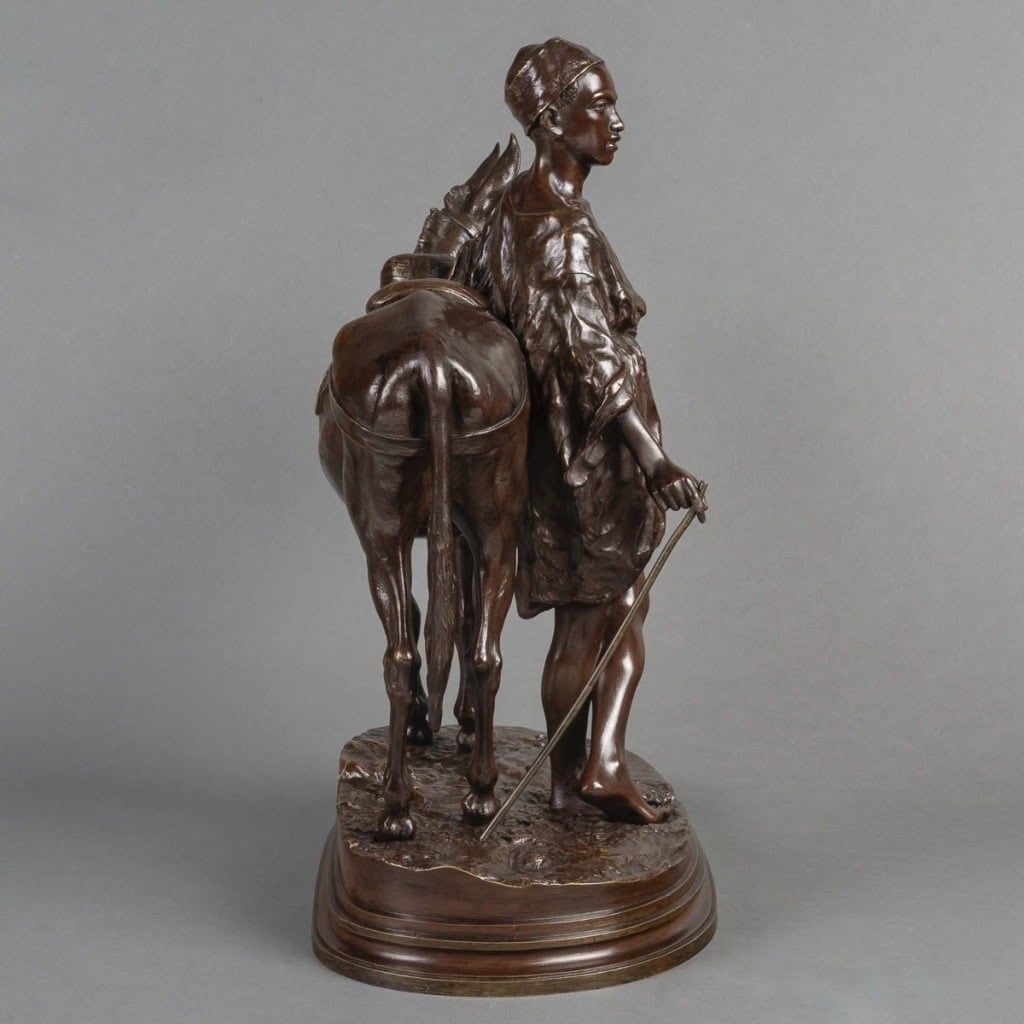 Groupe En Bronze , "L' Anier Du Caire" , Alfred Dubucand (1828-1894) 