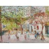 Serge Belloni (1925-2005) Le peintre de Paris Montmartre Chez Plumeau huile sur bois vers 1980 