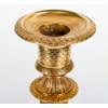 Paire de Bougeoirs montés en lampes d’époque Empire en Bronze Patiné et Doré vers 1810 