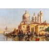 Charles Eugène Cousin (1807-1887) - Vue sur la Basilique Santa Maria Della Salute huile sur toile 