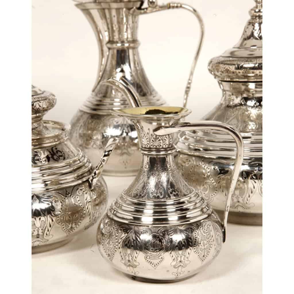 Orfèvre Duponchel - Service thé café en argent massif style Ottoman XIXe 