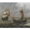 Navires devant Amsterdam – Attribué à Reinier Nooms (1623 – c. 1668) 