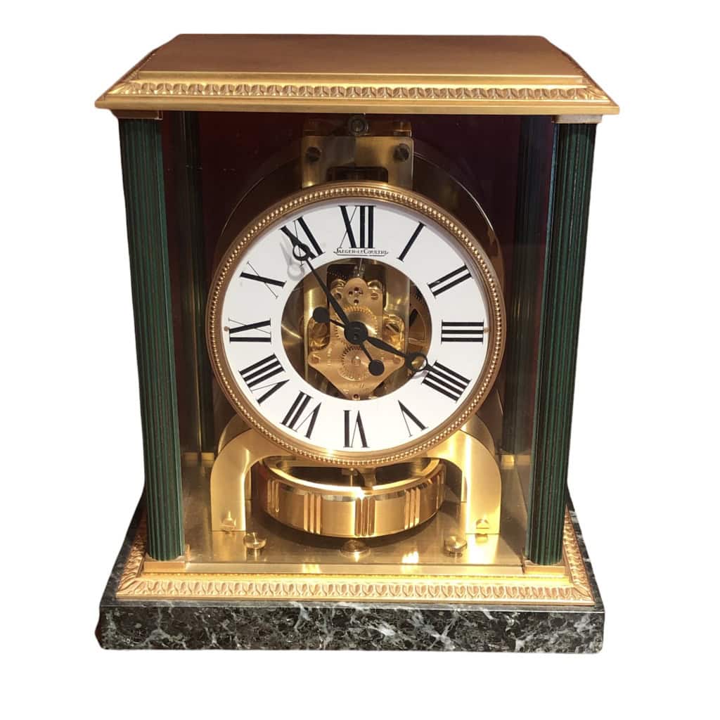 Pendule Atmos Jaeger-Lecoultre modèle Vendôme socle en marbre vert 