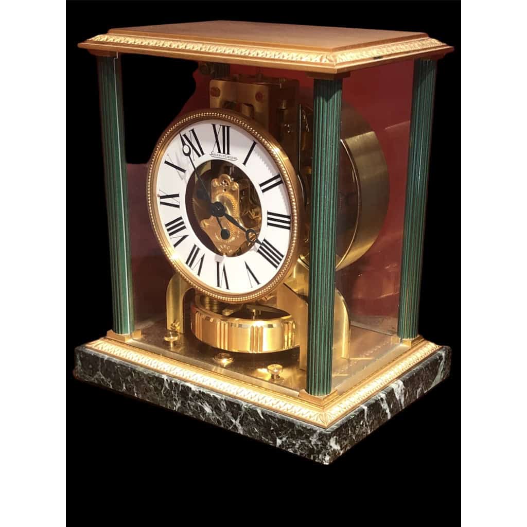 Pendule Atmos Jaeger-Lecoultre modèle Vendôme socle en marbre vert 