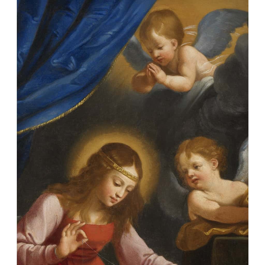 La Vierge à la couture, école de Guido Reni (1575 – 1642). 