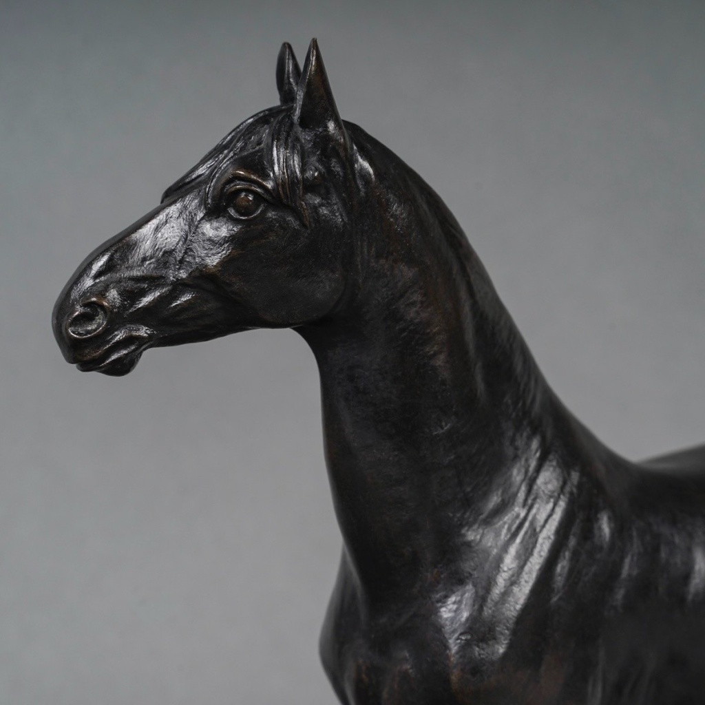 Sculpture - Le Cheval Niger , Alfred Dubucand (1828 - 1894) - Bronze 