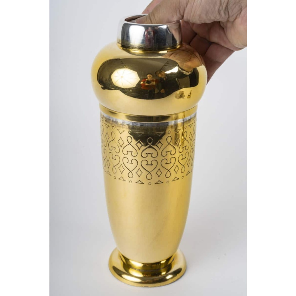 TETARD Frères - SHAKER en Vermeil XXe ART DECO 