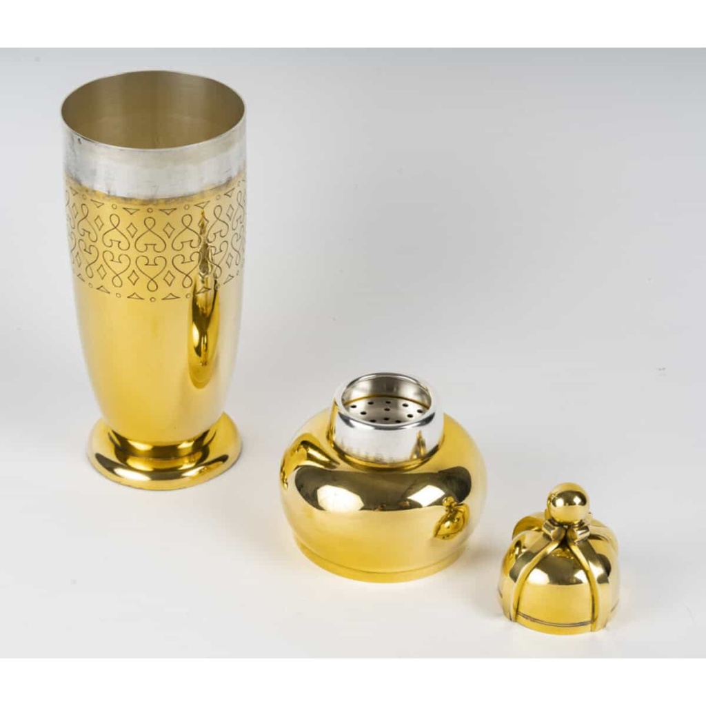 TETARD Frères - SHAKER en Vermeil XXe ART DECO 