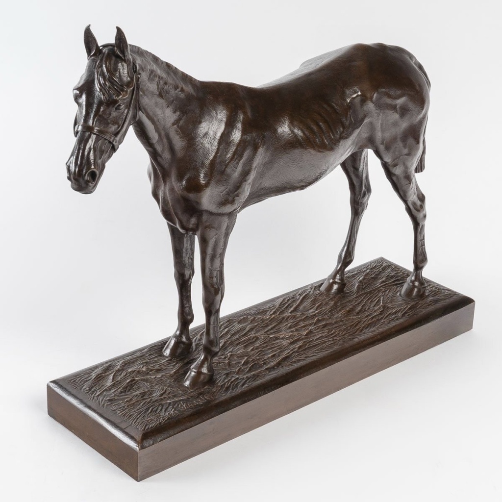 Sculpture - Cheval De Course , Henri De Vains (1851-1909) - Bronze 