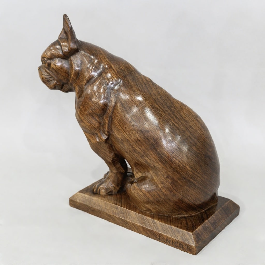 Sculpture - Le Bouledogue , Louis Henri Nicot (1878-1944) - Bois 