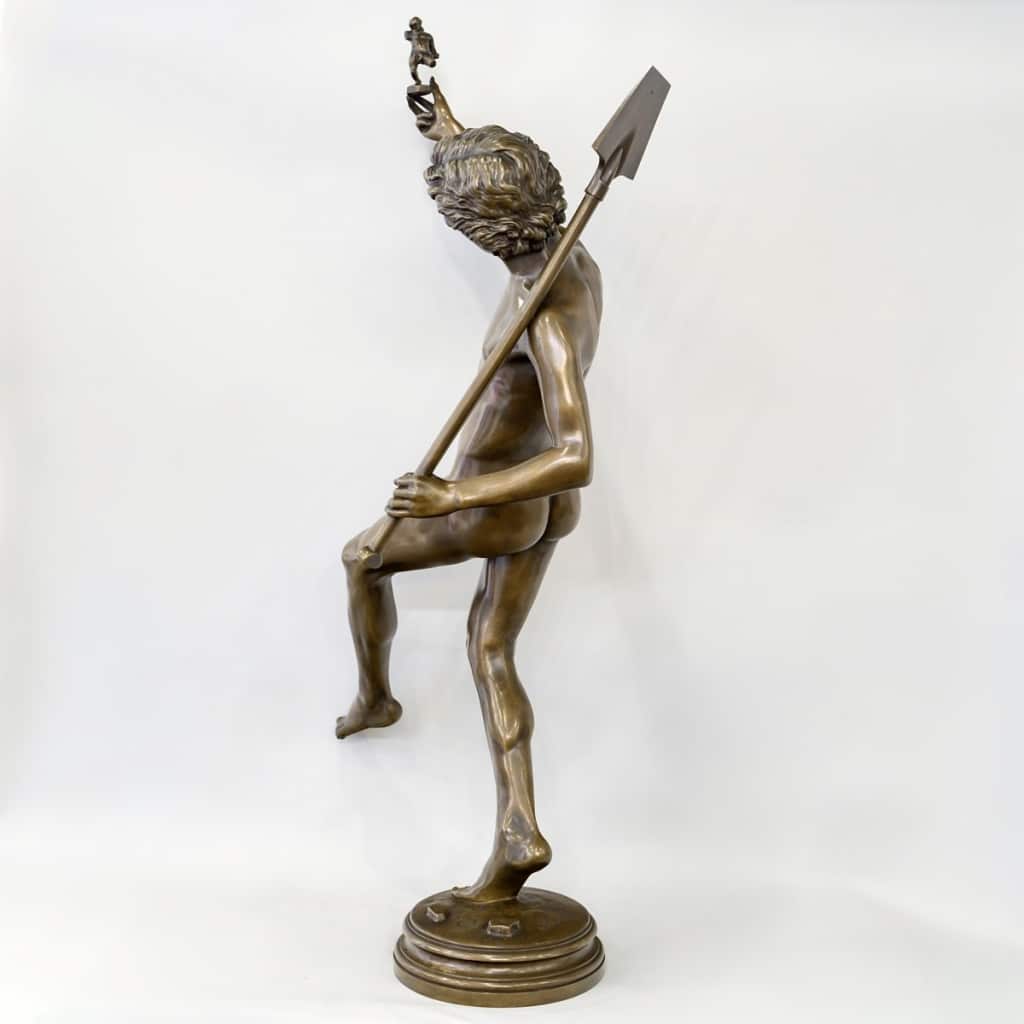 Sculpture Bronze - Une Trouvaille à Pompéi , Hippolyte Alexandre Moulin (1832-1884) 