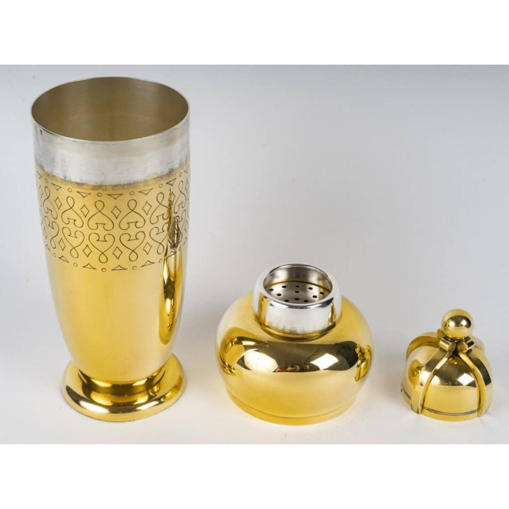 TETARD Frères - SHAKER en Vermeil XXe ART DECO 