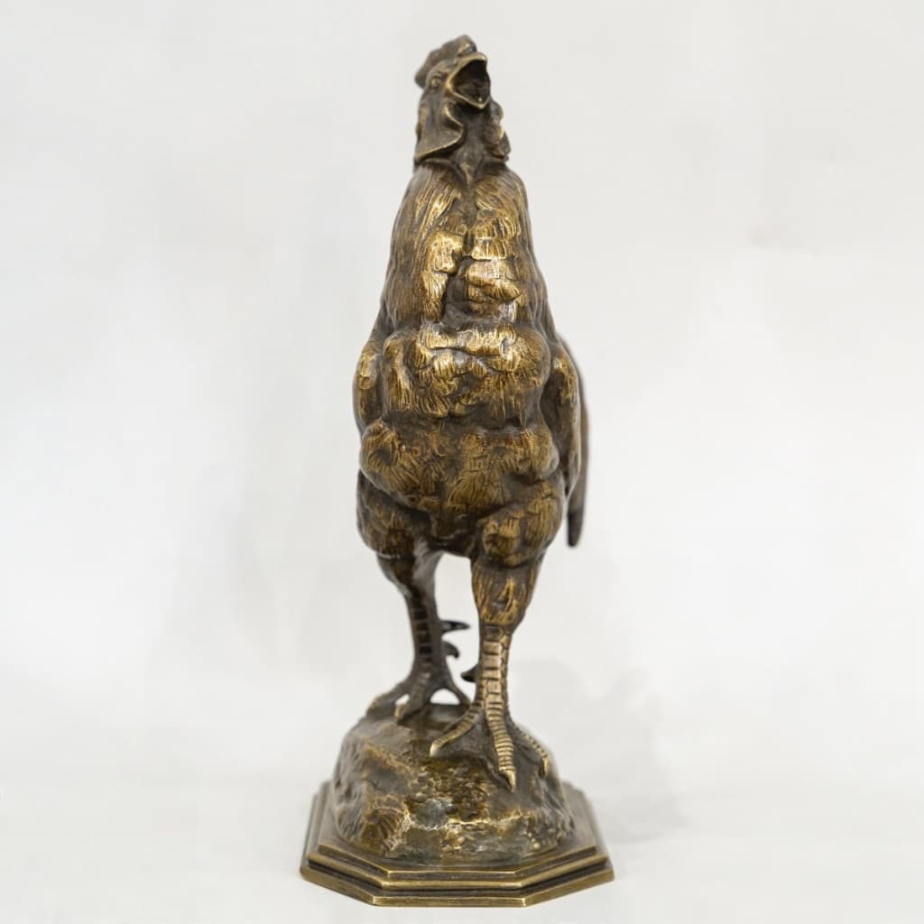 Sculpture- Le Coq , Alfred Barye (1839-1895) - Bronze 