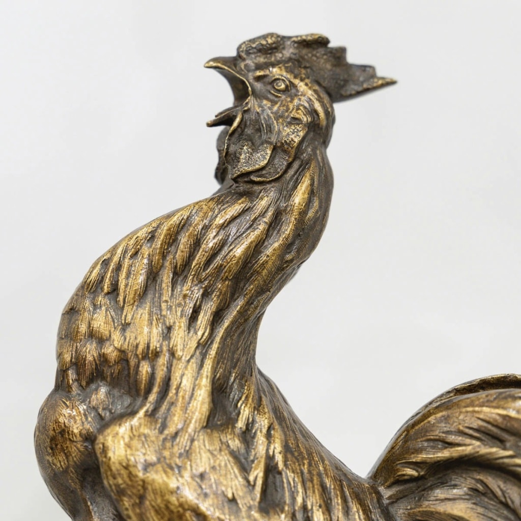 Sculpture- Le Coq , Alfred Barye (1839-1895) - Bronze 