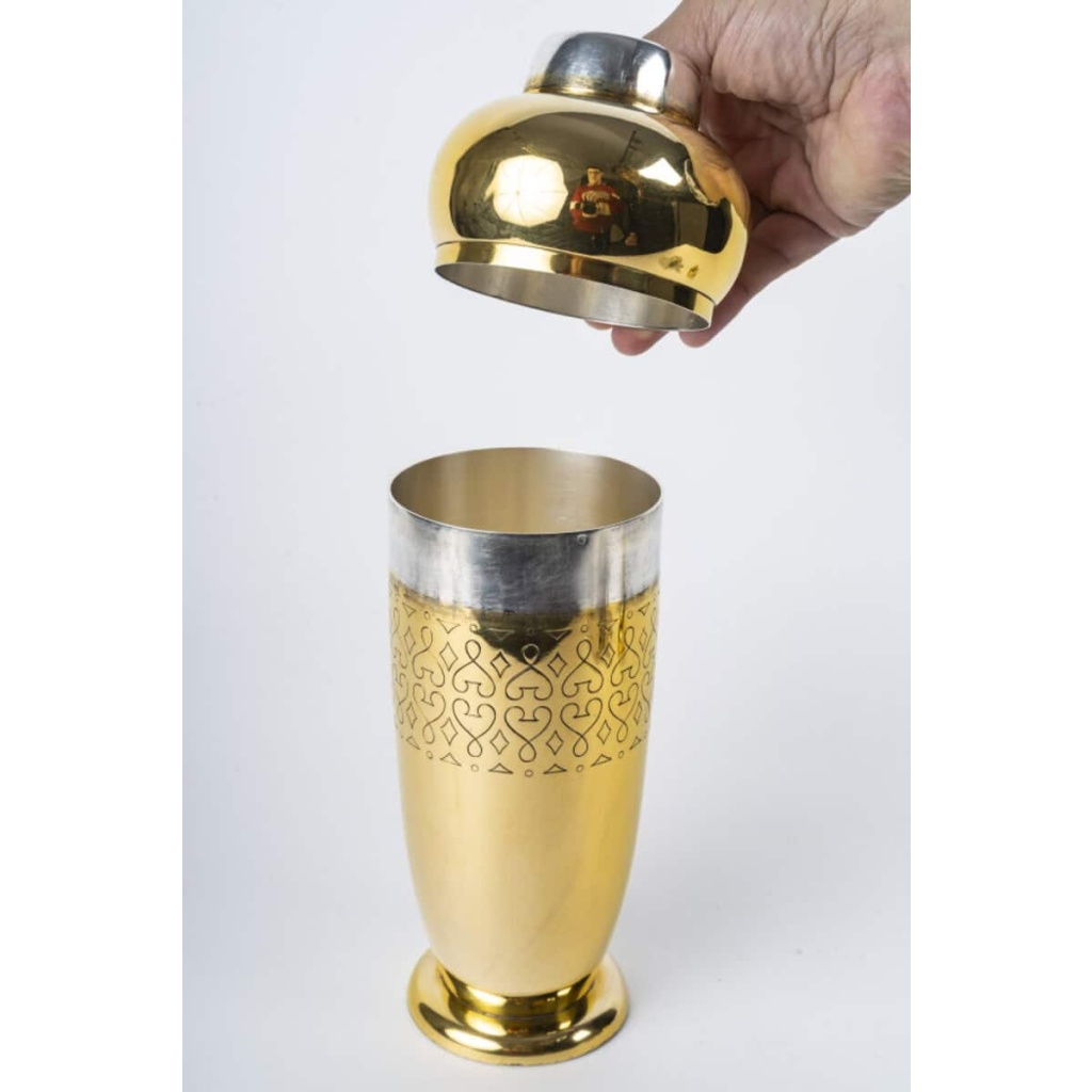 TETARD Frères - SHAKER en Vermeil XXe ART DECO 