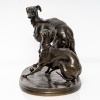 Sculpture - Groupe De Deux Levrettes Jouant à La Boule , Pierre-Jules Mêne (1810-1879) - Bronze 