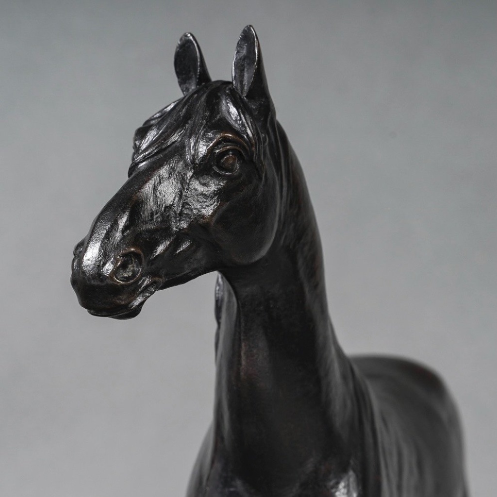 Sculpture - Le Cheval Niger , Alfred Dubucand (1828 - 1894) - Bronze 