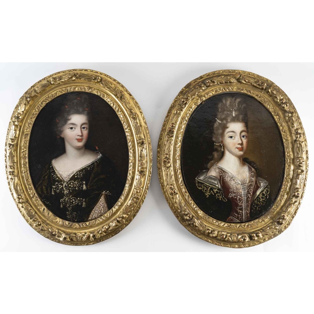 Paire De Portraits Attribués à Pierre Mignard 1612-1695 