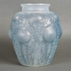 1926 René Lalique - Vase Domrémy Verre Opalescent Patiné Bleu 