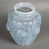 1926 René Lalique - Vase Domrémy Verre Opalescent Patiné Bleu 