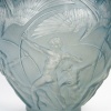 1921 René Lalique - Vase Archers Verre Blanc Patiné Bleu 