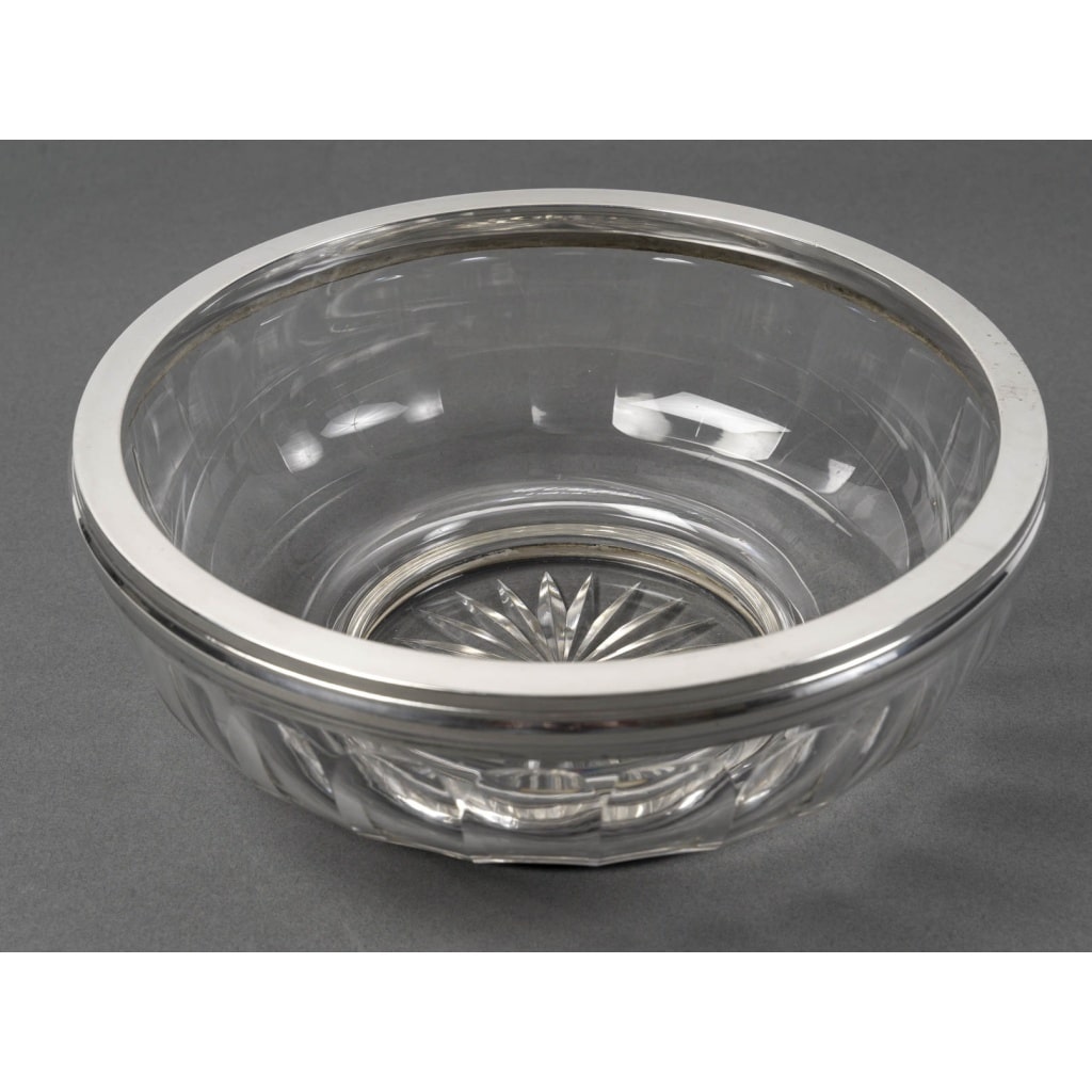 BACCARAT - BOL A CAVIAR EN CRISTAL TAILLE DEUX PIECES XXè ART DECO 