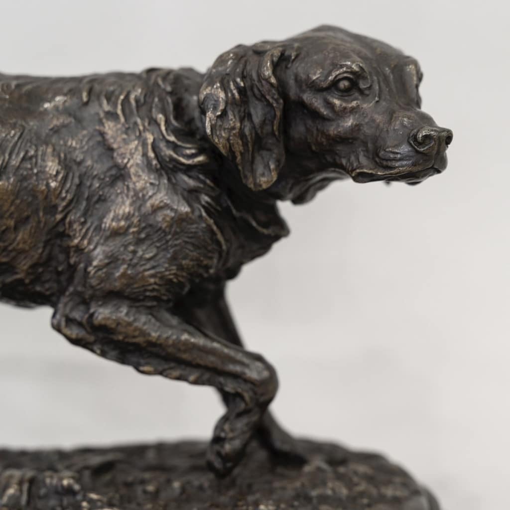 Sculpture - Chien Épagneul Français Fabio N°2 , Pierre - Jules Mêne (1810-1879) - Bronze 