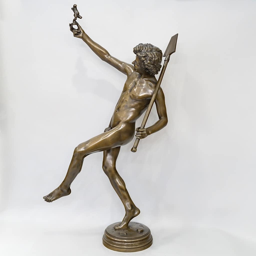 Sculpture Bronze - Une Trouvaille à Pompéi , Hippolyte Alexandre Moulin (1832-1884) 