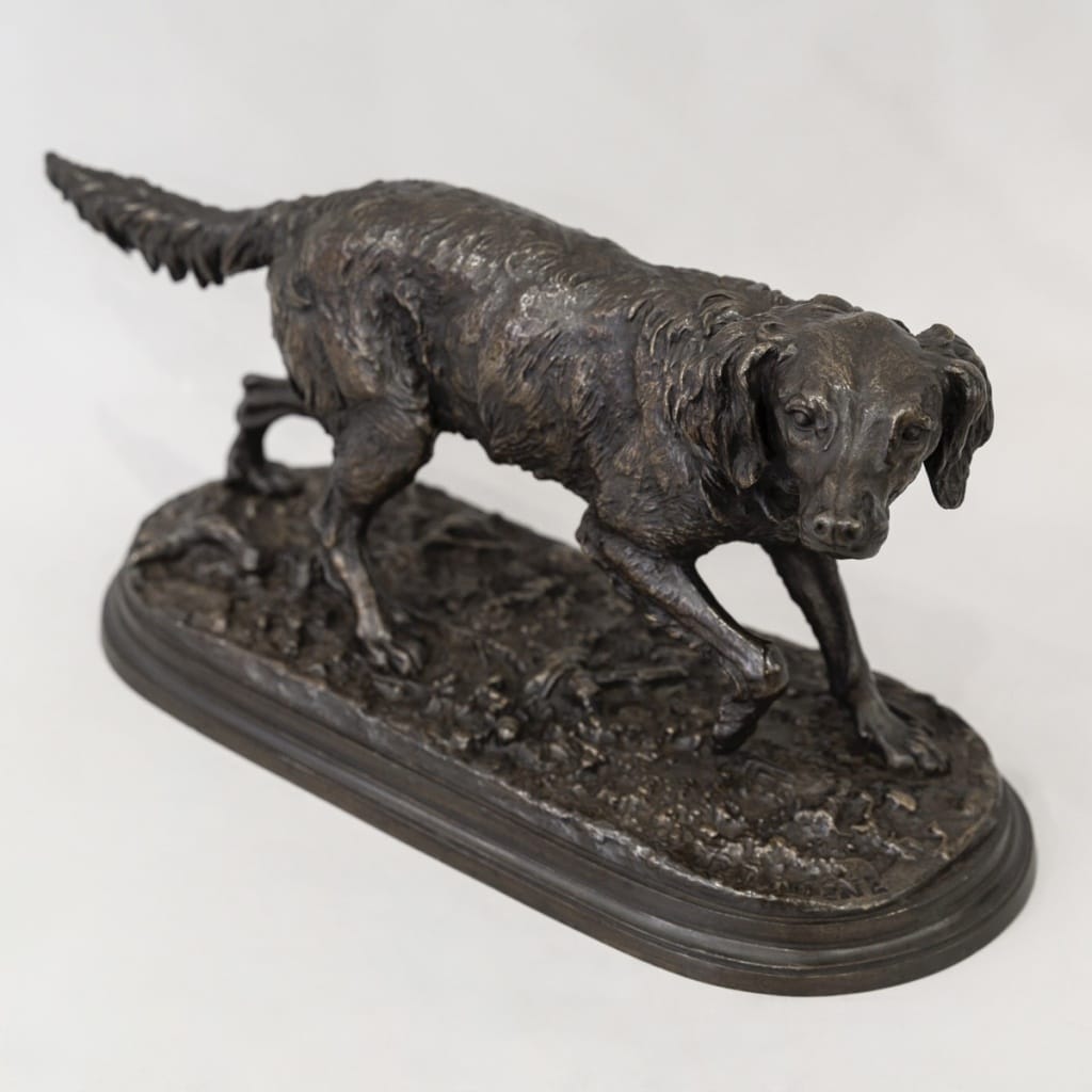 Sculpture - Chien Épagneul Français Fabio N°2 , Pierre - Jules Mêne (1810-1879) - Bronze 