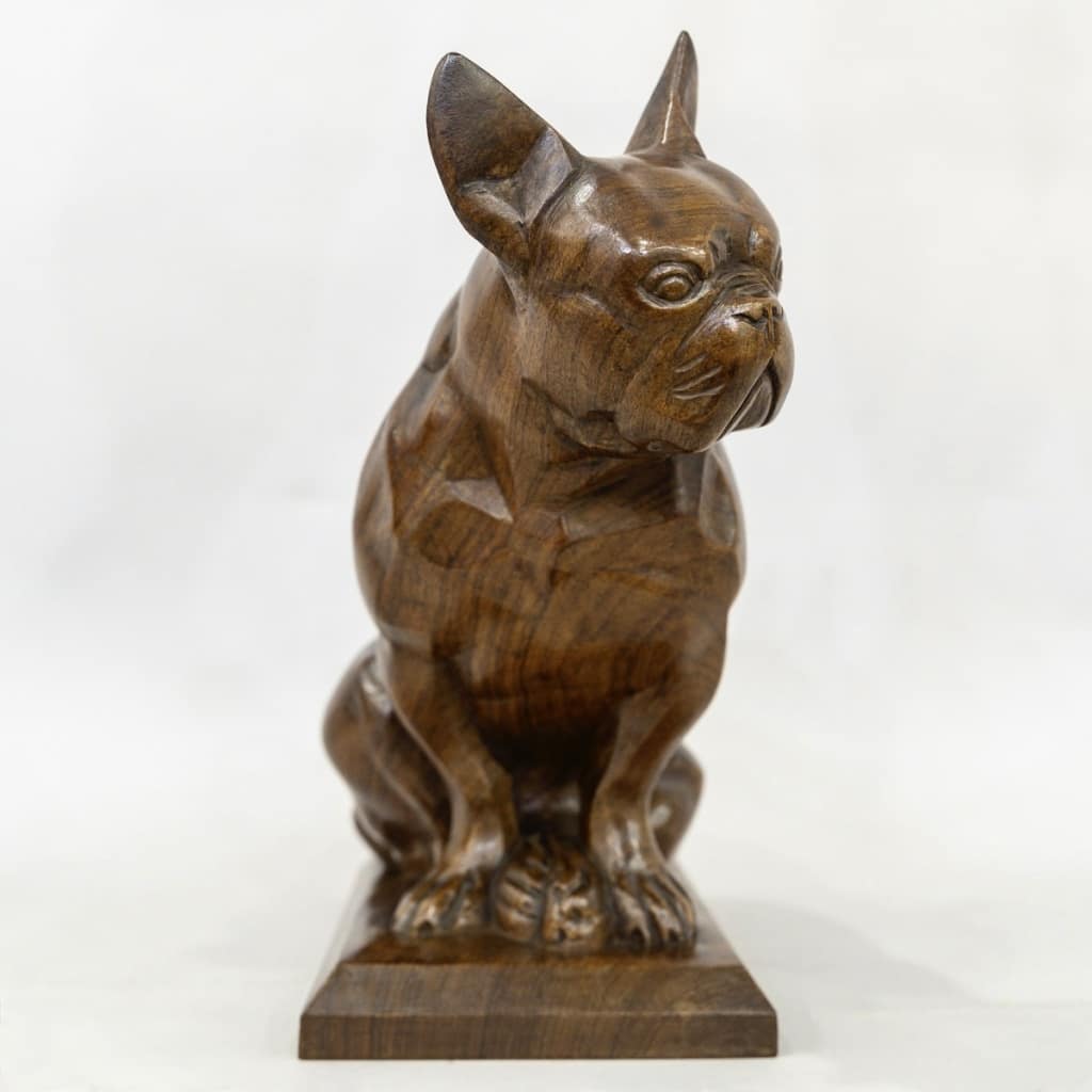 Sculpture - Le Bouledogue , Louis Henri Nicot (1878-1944) - Bois 